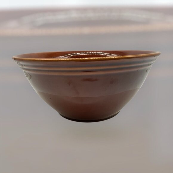 Ragon House Vintage Pottery Stoneware Brown Glaze Bowl ServeWare Collectible 9.5 - Picture 14 of 14